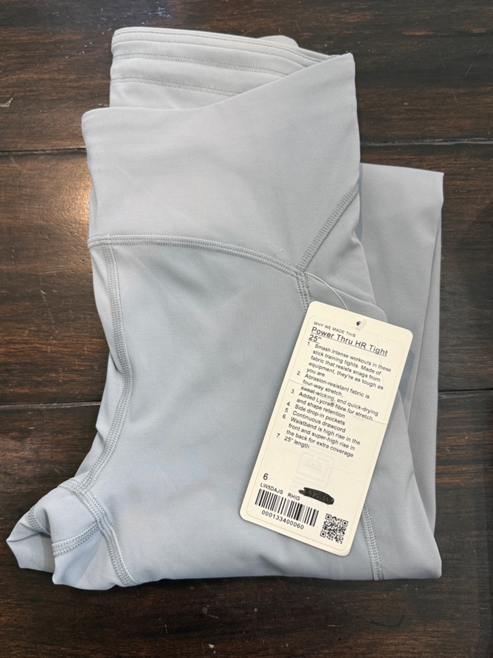 lululemon athletica Light Gray Power Thru HR Tight Leggings